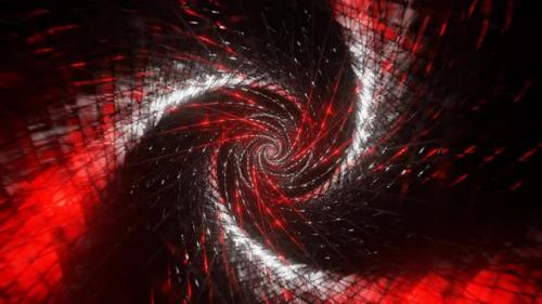 Videohive - Silver And Red Spiral Net Tunnel Background Vj Loop In 4K - 48110031 - 48110031