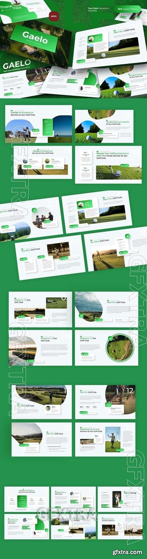 Gaelo - Golf Club Marketing PowerPoint XTWWT84