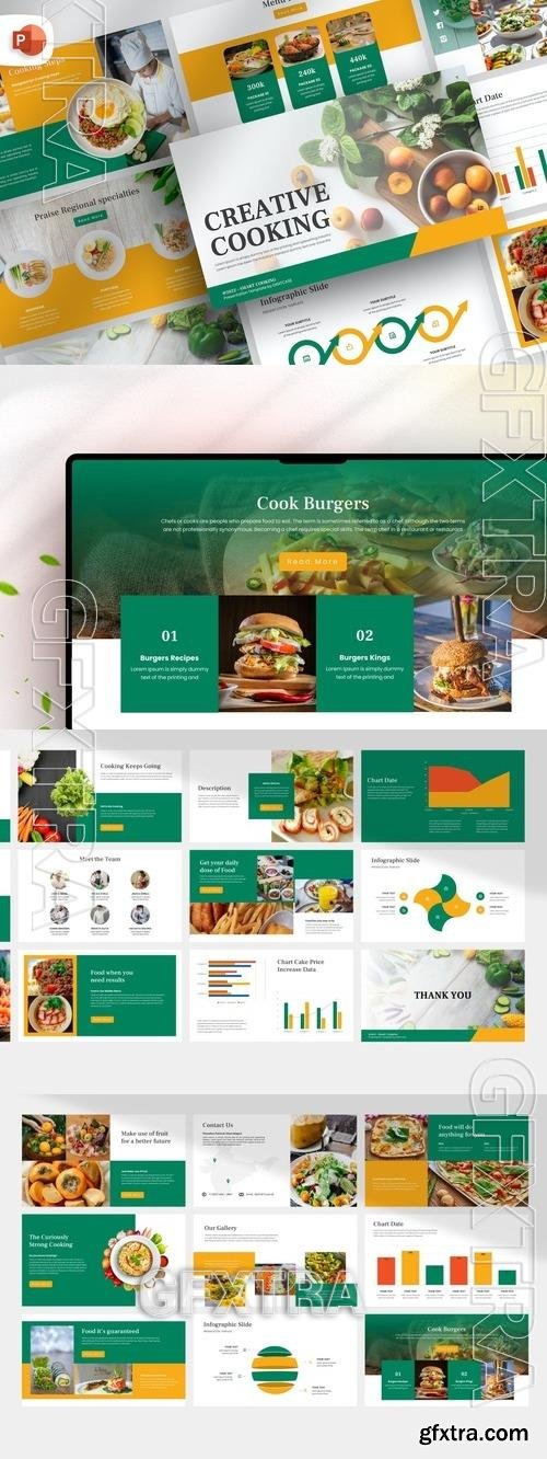 Fresh Creative Cooking PowerPoint Template A9XWYKX