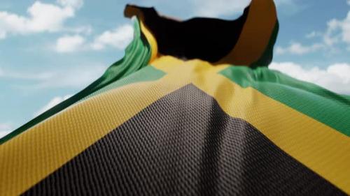 Videohive - Wavy Flag of Jamaica Blowing in the Wind in Slow Motion Waving Colorful Jamaican Flag Team Symbol - 48110313 - 48110313