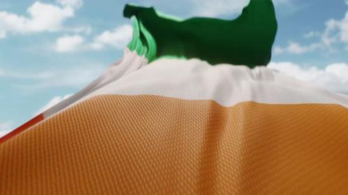 Videohive - Wavy Flag of Ivory Coast Blowing in the Wind in Slow Motion Waving Colorful Ivorian Flag Team Symbol - 48110324 - 48110324