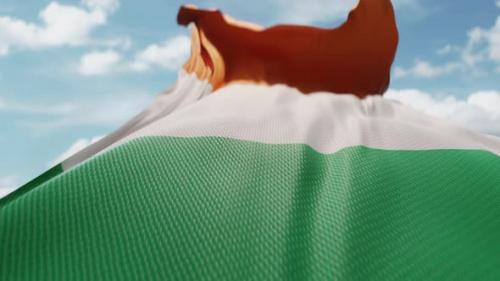 Videohive - Wavy Flag of Ireland Blowing in the Wind in Slow Motion Waving Colorful Irish Flag Team Symbol - 48110351 - 48110351