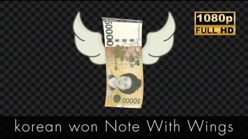 Videohive - korean won Note With Wings - 48111161 - 48111161