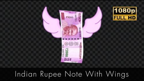 Videohive - Indian Rupee Note With Wings - 48111162 - 48111162