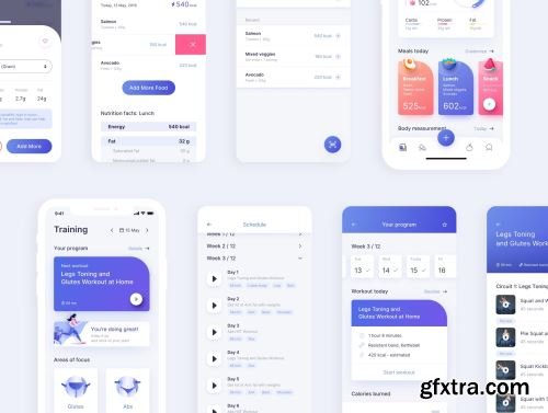 ioFit - Diet & Training App UI Kit Ui8.net