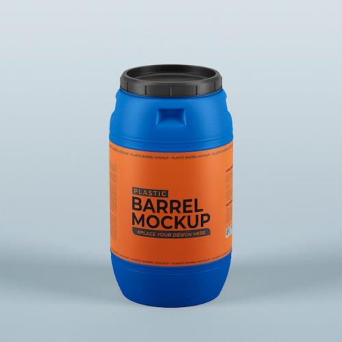 Premium PSD | Plastic barrel mockup Premium PSD