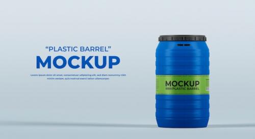 Premium PSD | Plastic barrel mockup Premium PSD