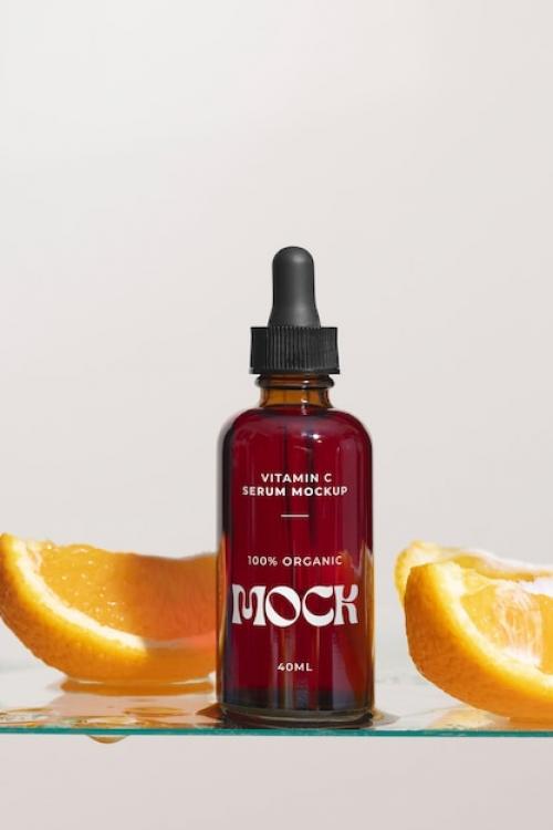 Premium PSD | Vitamin c serum with citrus Premium PSD