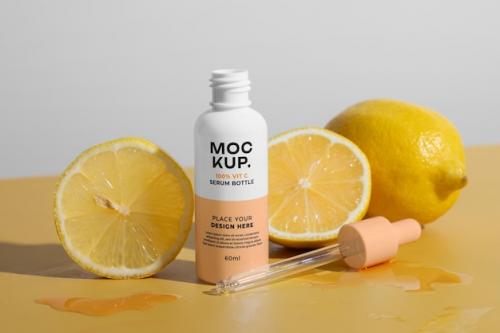 Premium PSD | Vitamin c serum with citrus Premium PSD