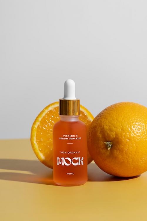 Premium PSD | Vitamin c serum with citrus Premium PSD