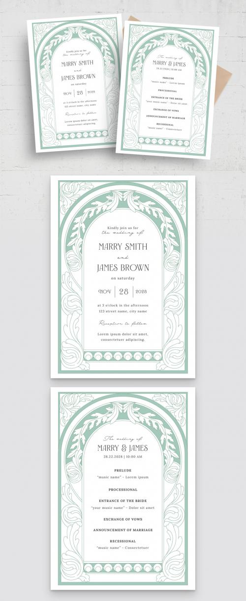 Art Nouveau Invitation Layout 644699055