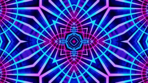Videohive - Colorful abstract design with blue and pink center and red center. Kaleidoscope VJ loop - 48115719 - 48115719