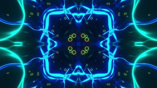 Videohive - Blue and green abstract design. Kaleidoscope VJ loop - 48115723 - 48115723