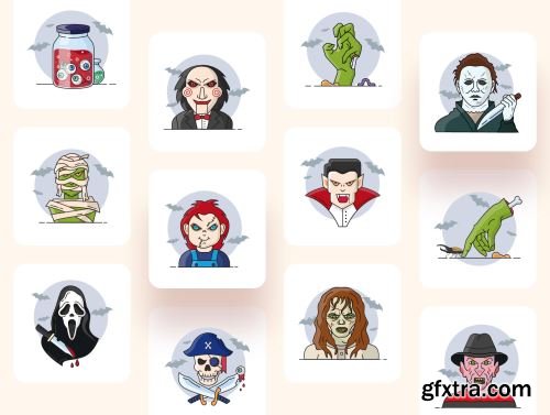 Halloween & Horror Character Icon Set Ui8.net