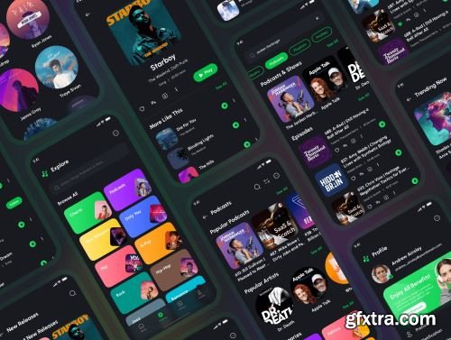 Hearme - Music Streaming & Podcast App UI Kit Ui8.net