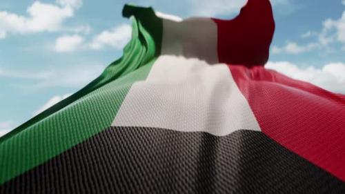 Videohive - Wavy Flag of Kuwait Blowing in the Wind in Slow Motion Waving Colorful Kuwaiti Flag Team Symbol - 48119565 - 48119565