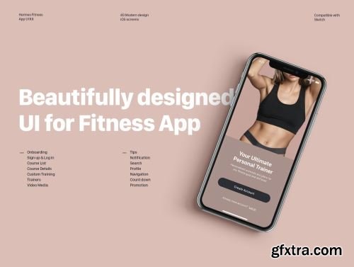 Hermes Fitness Mobile App UI Kit Ui8.net