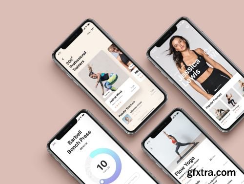 Hermes Fitness Mobile App UI Kit Ui8.net