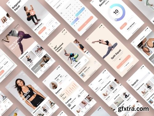 Hermes Fitness Mobile App UI Kit Ui8.net