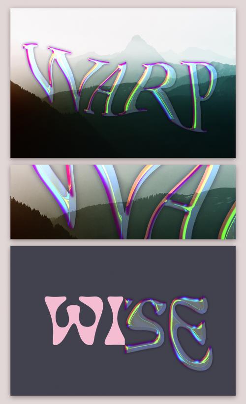 Warped Chrome Text Effect Mockup 644519535