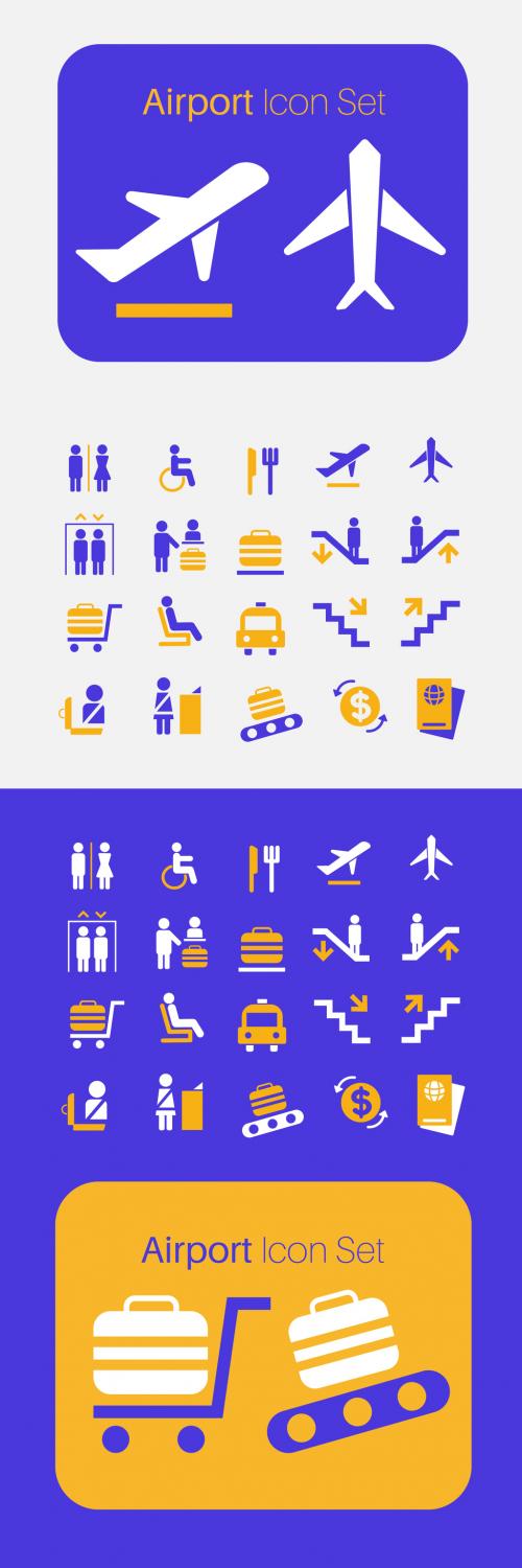 Airport Pictogram Icon Set 644623288