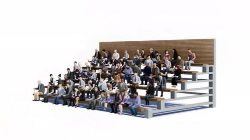 Videohive - 3D People Sitting on Grandstand with Alpha Channel - 48119898 - 48119898