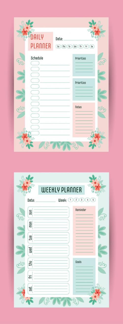 Delicate Flowers Weekly and Daily Planner 644622993