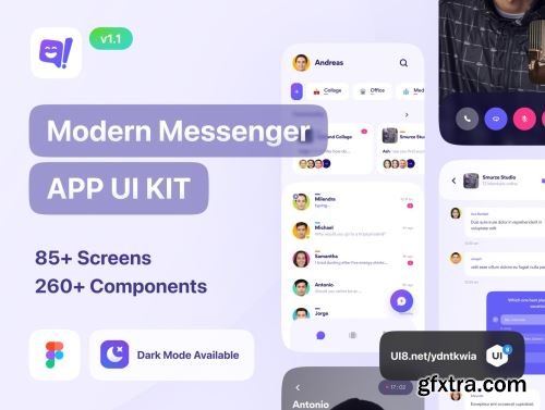 Horaz - Community & Personal Messanger App UI Kit Ui8.net