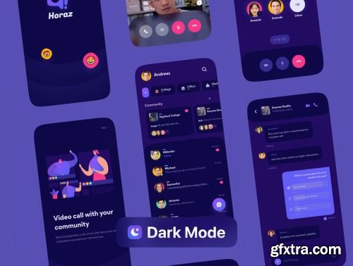 Horaz - Community & Personal Messanger App UI Kit Ui8.net