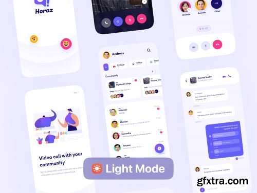 Horaz - Community & Personal Messanger App UI Kit Ui8.net
