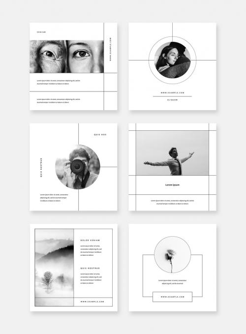 Black and White Social Media Layouts With Minimal Style 636334300