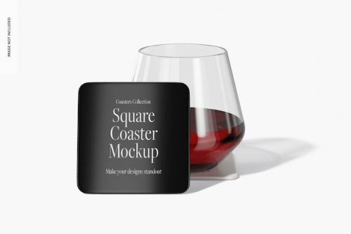 Premium PSD | Square coaster mockup, front view Premium PSD