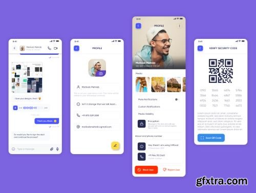 InMood Social Messaging App UI Kit Ui8.net