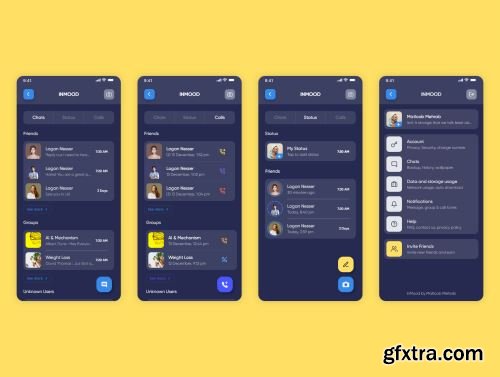 InMood Social Messaging App UI Kit Ui8.net