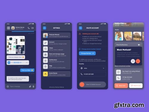 InMood Social Messaging App UI Kit Ui8.net