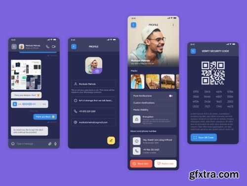 InMood Social Messaging App UI Kit Ui8.net