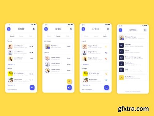 InMood Social Messaging App UI Kit Ui8.net