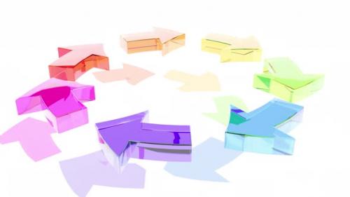 Videohive - Colorful Arrows Pointing in Different Directions This Image Could Represent Diversity Creativity - 48124809 - 48124809