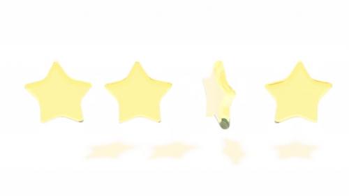 Videohive - Yellow Stars Made of Glass Rotating Reward Elements for 3D Game Able to Loop Seamless - 48124830 - 48124830