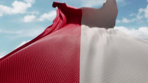 Videohive - Wavy Flag of Monaco Blowing in the Wind in Slow Motion Waving Official Monaco Flag Team Symbol - 48125834 - 48125834