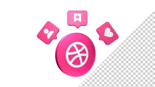 Videohive - Dribbble Modern 3D Circle Icon - 48200008 - 48200008