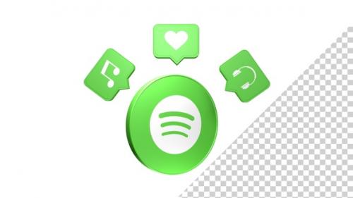 Videohive - Spotify Modern 3D Circle Icon - 48200009 - 48200009