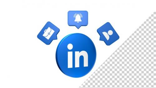 Videohive - LinkedIn Modern 3D Circle Icon - 48200010 - 48200010