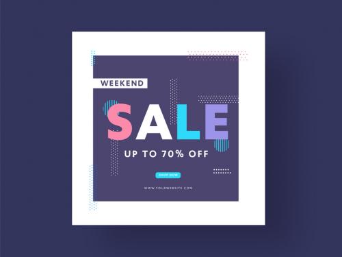 Weekend Sale Post or Template Design for Advertising. 644482870