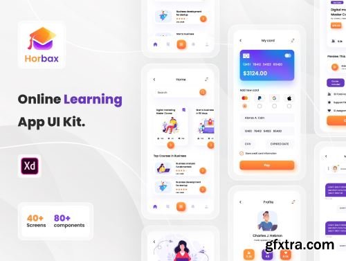 Horbax Online Learning App UI Kit. Ui8.net