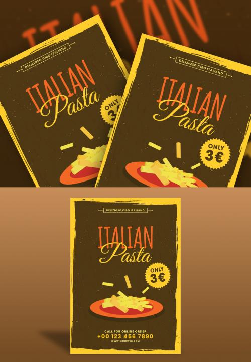 Italian Pasta Menu Template or Flyer Layout In Retro Style. 644482850