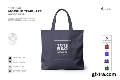 Tote Bag Mockup Template Set 24VKWBY