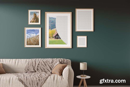 Multiple Size Frame Mockup in Living Room R6Q4CQ5