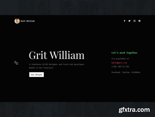 Grit - Portfolio/CV/Resume HTML Template Ui8.net