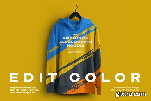 Mockup Oversize Long Hoodies on a Hangers AXYZRLV